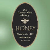 Black Queenline Honey Label Heraldic Bee