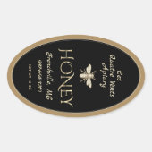 Black Queenline Honey Label Heraldic Bee (Voorkant)