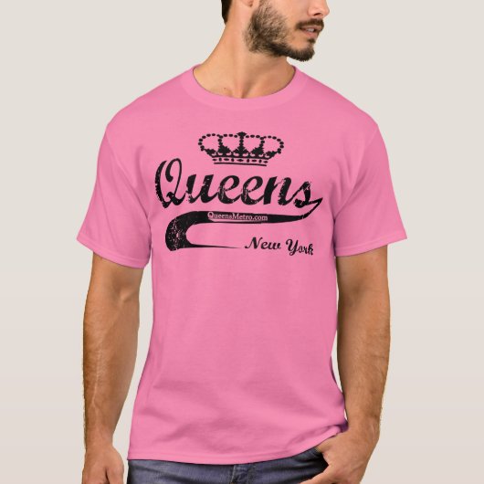 Black - Queens, New York City NYC T-shirt (Voorkant)