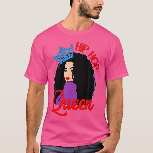 Black Queens Schattige Crown vieren krullend haar T-shirt (Voorkant)