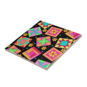 Black Quilt Art-keramische Tegel Tegeltje (Zijkant)