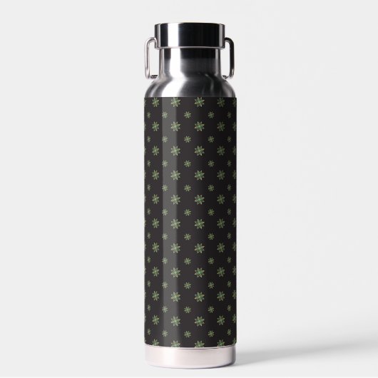 Black Quilt Star Insulated Water Bottle Waterfles (Voorkant)