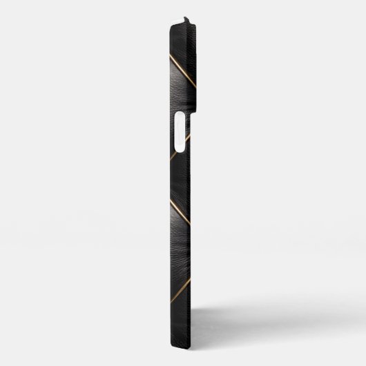 Black Quilted Leather & Gold Studs Phone Case iPhone Hoesje (Rechterkant)
