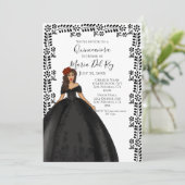 Black Quinceanera Dress Kaart (Staand voorkant)