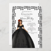 Black Quinceanera Dress Kaart (Voorkant / Achterkant)