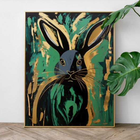 Black Rabbit Framed Art Poster