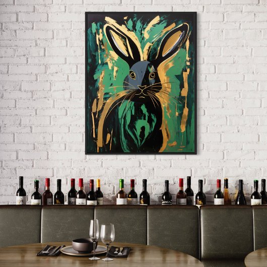 Black Rabbit Framed Art Poster