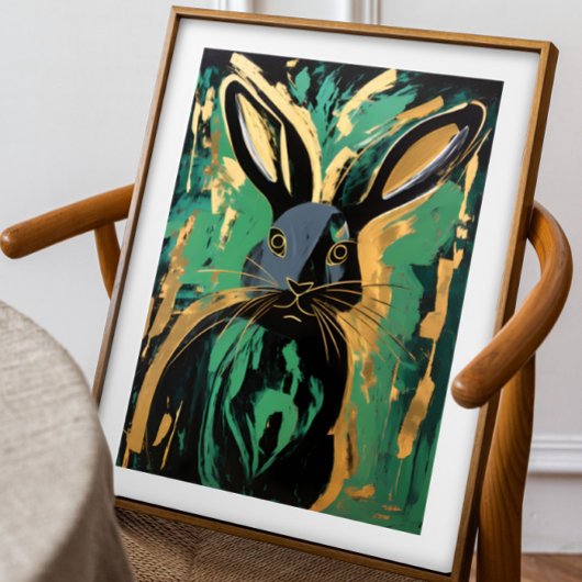 Black Rabbit Framed Art Poster