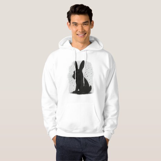 Black rabbit hoodie (Voorkant volledig)