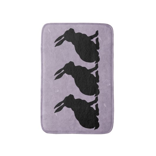 Black Rabbit Silhouette Easter Bunny Badmat (Voorkant Verticaal)