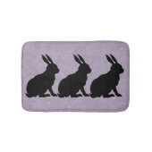 Black Rabbit Silhouette Easter Bunny Badmat (Voorkant)