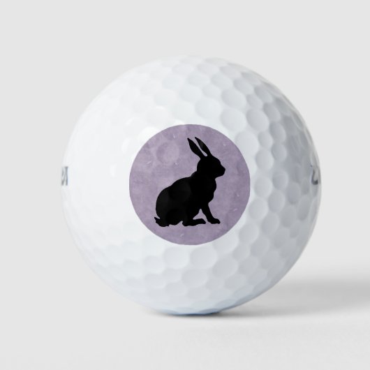 Black Rabbit Silhouette Easter Bunny Golfballen (Voorkant)