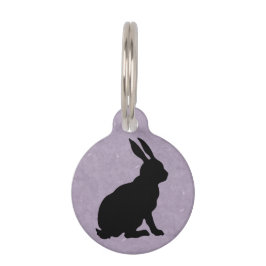 Black Rabbit Silhouette Easter Bunny Huisdierpenning