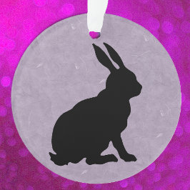 Black Rabbit Silhouette Easter Bunny Ornament