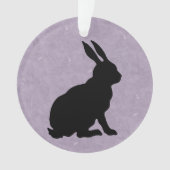 Black Rabbit Silhouette Easter Bunny Ornament (voorkant)