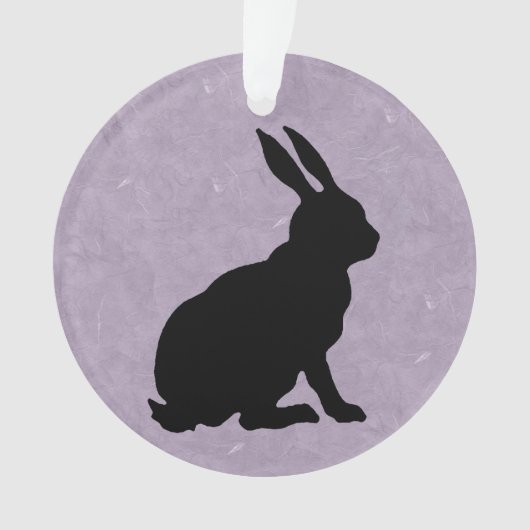 Black Rabbit Silhouette Easter Bunny Ornament (voorkant)