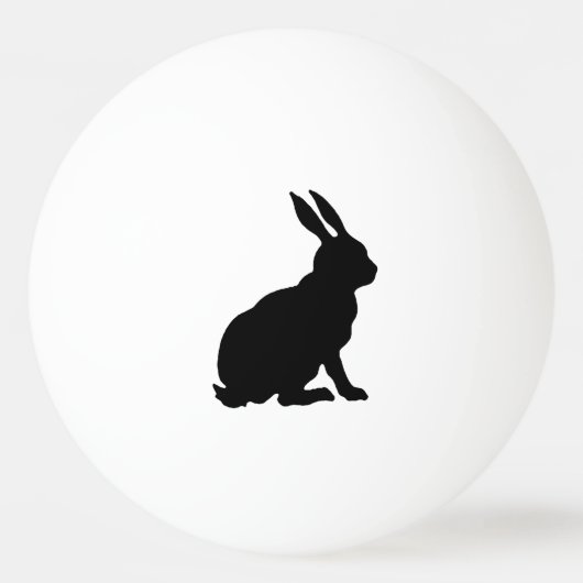 Black Rabbit Silhouette Easter Bunny Pingpongbal (Voorkant)