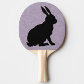 Black Rabbit Silhouette Easter Bunny Tafeltennisbatje (Voorkant)