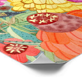 Black Racer en Zinnias poster (Hoek)