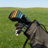 Black Rainbow Across Striping with Name Golfheadcover (Insitu)