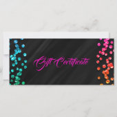 Black Rainbow Confetti Stippen Cadeaubon (Voorkant)