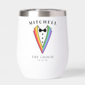 Black Rainbow Gepersonaliseerde Groomsmen Gay Prid (Achterkant)