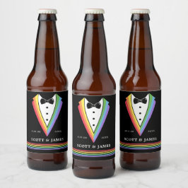 Black Rainbow Gepersonaliseerde Groomsmen Gay Prid Bier Etiket