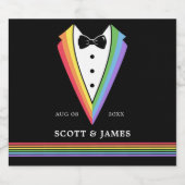 Black Rainbow Gepersonaliseerde Groomsmen Gay Prid Bier Etiket (Enkel label)