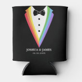 Black Rainbow Gepersonaliseerde Groomsmen Gay Prid Blikjeskoeler (Voorkant)
