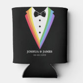 Black Rainbow Gepersonaliseerde Groomsmen Gay Prid Blikjeskoeler (Achterkant)