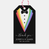 Black Rainbow Gepersonaliseerde Groomsmen Gay Prid Cadeaulabel (Voorkant)