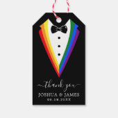 Black Rainbow Gepersonaliseerde Groomsmen Gay Prid Cadeaulabel (Achterkant)