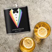 Black Rainbow Gepersonaliseerde Groomsmen Gay Prid Heupfles