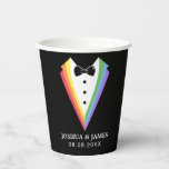 Black Rainbow Gepersonaliseerde Groomsmen Gay Prid Papieren Bekers<br><div class="desc">Black Rainbow Gepersonaliseerde Groomsmen Gay Pride Paper Cups</div>