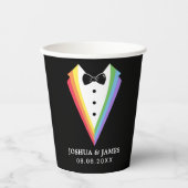 Black Rainbow Gepersonaliseerde Groomsmen Gay Prid Papieren Bekers (Voorkant)
