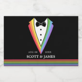 Black Rainbow Gepersonaliseerde Groomsmen Gay Prid Sparkling Wijnetiket (Enkel label)