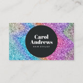 Black & Rainbow Glitter Glam Haarsalon Afsprakenkaartje (Achterkant)