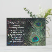 Black Rainbow Peacock Wedding Kaart (Staand voorkant)
