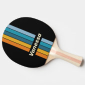 Black Rainbow Pin Striped with Name Tafeltennisbatje (Zijkant)