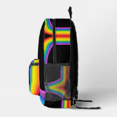 Black Rainbow Print Backpack Colorful Knapsack Bedrukte Rugzak (Rechts)