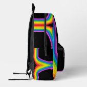 Black Rainbow Print Backpack Colorful Knapsack Bedrukte Rugzak (Links)