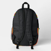 Black Rainbow Print Backpack Colorful Knapsack Bedrukte Rugzak (Achterkant)