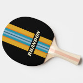 Black Rainbow Rally Stripe with Name Tafeltennisbatje (Zijkant)