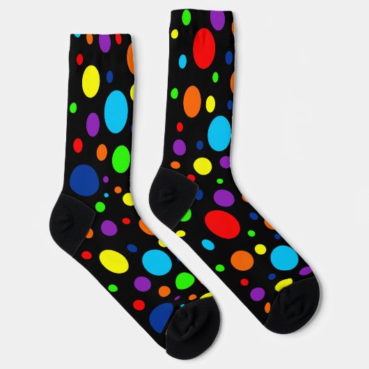 Black Rainbow Spots Crew Socks Sokken (Rechts)