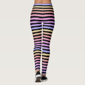Black Rainbow Stripe Pattern Leggings (Achterkant)