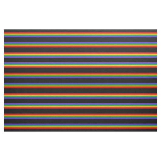 Black Rainbow Stripe Pattern Stof (Yard (91,4 cm))