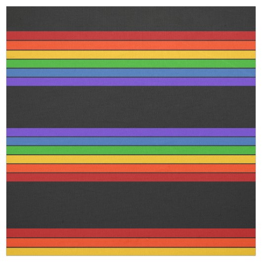 Black Rainbow Stripe Pattern Stof (Swatch)