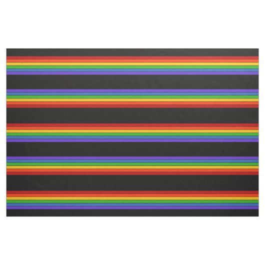 Black Rainbow Stripe Pattern Stof (Fat Quarter)