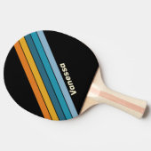 Black Rainbow Striped with Name Tafeltennisbatje (Zijkant)