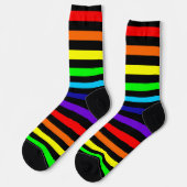 Black Rainbow Stripes Crew Socks Sokken (Links)